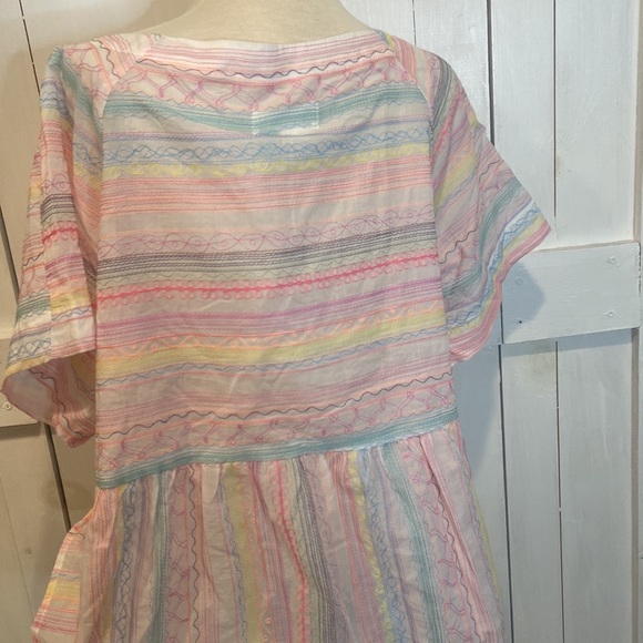 NWT By Anthropologie Letty Neon Embroidered Top - Picture 3 of 5